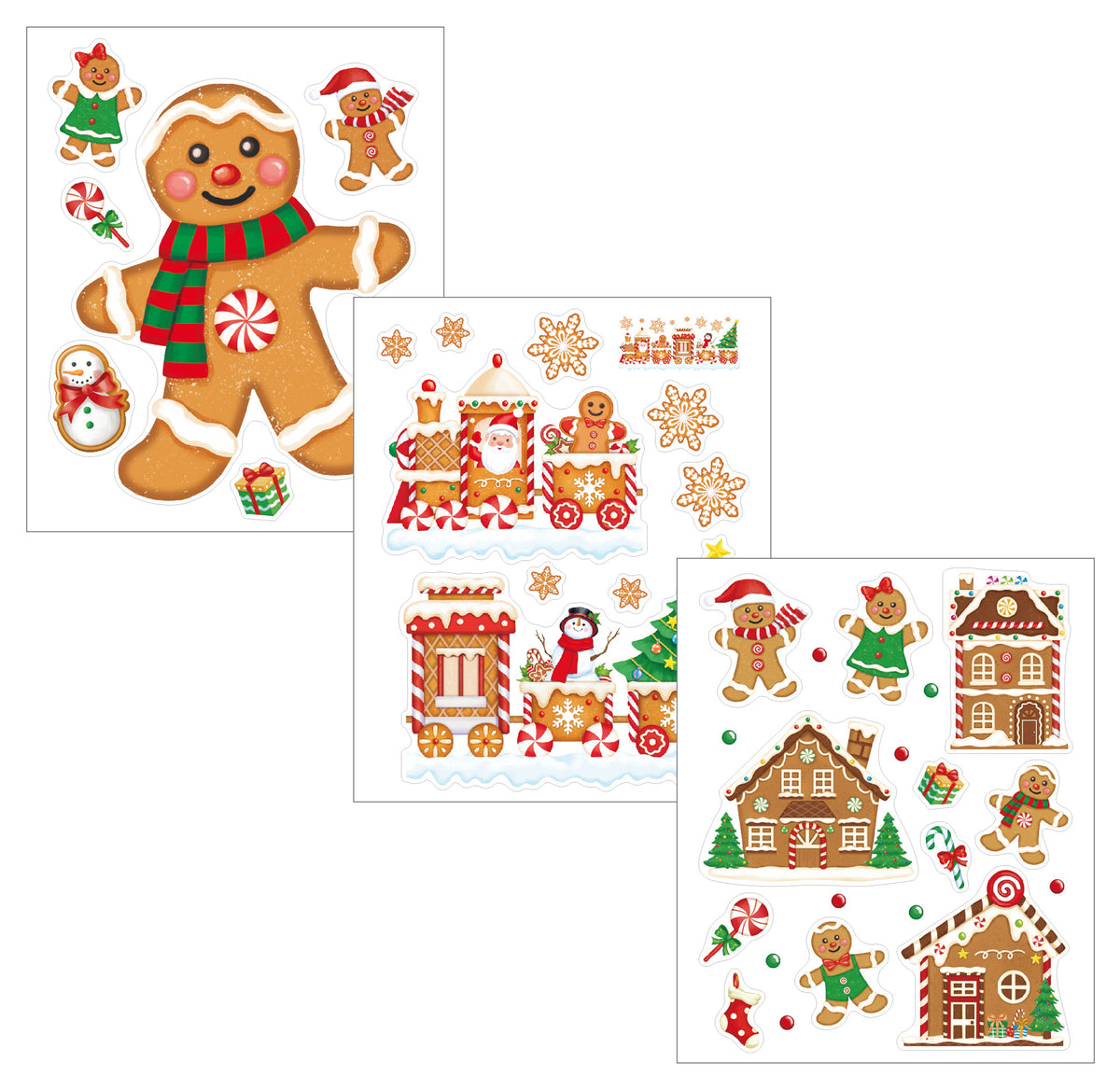 raamdecoratie peperkoek 34.5x28.5cm gekleurd 3 varianten