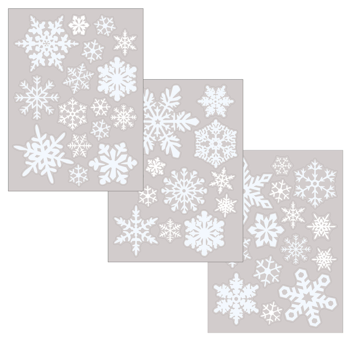 raamdecoratie sneeuwvlokken 34.5x28.5cm  wit 3 varianten