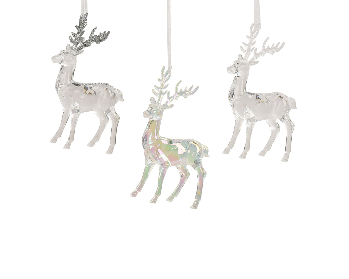 rendier polystyreen transparent with glitter 3ass l.8cm x w.4cm x h.14.5cm