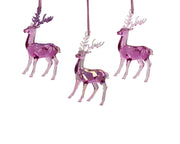 rendier polystyreen transparent with glitter 3ass paars l.8cm x w.4cm x h.14.5cm