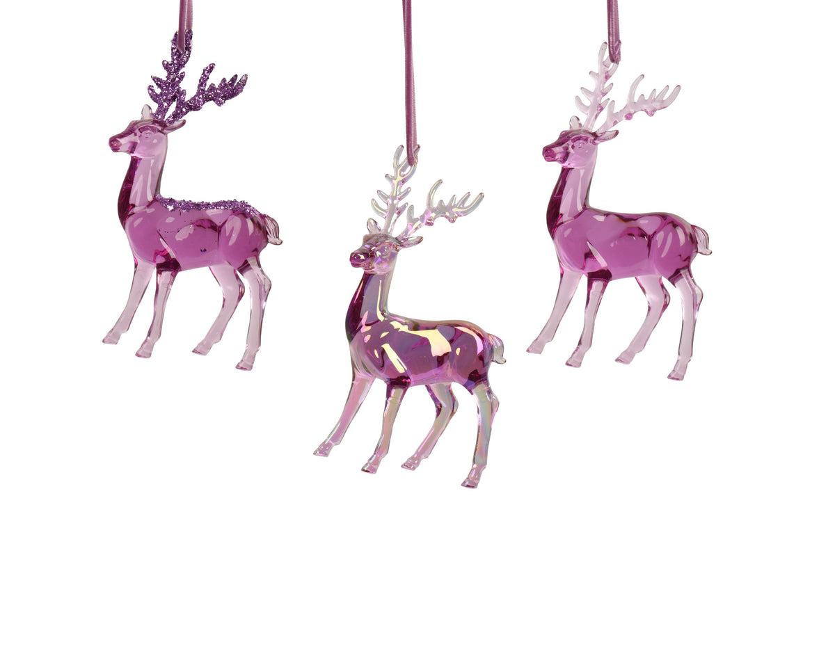 rendier polystyreen transparent with glitter 3ass paars l.8cm x w.4cm x h.14.5cm