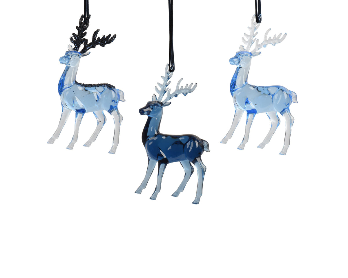 rendier polystyreen transparent with glitter 3ass donker blauw l.8cm x w.4cm x h.14.5cm