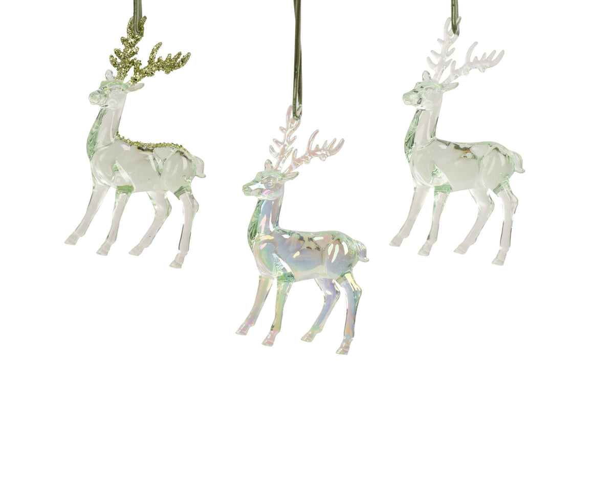 rendier polystyreen transparent with glitter 3ass licht groen l.8cm x w.4cm x h.14.5cm