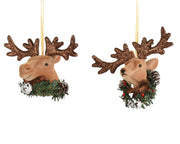 dier polystyreen flock wreath, bow 2ass bruin l.11.5cm x w.8cm x h.9cm