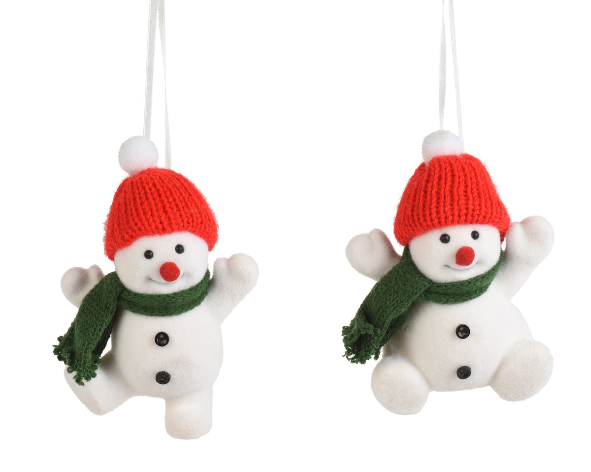 sneeuwpop polystyreen hat, scarf 2ass wit l.9cm x w.6cm x h.12cm