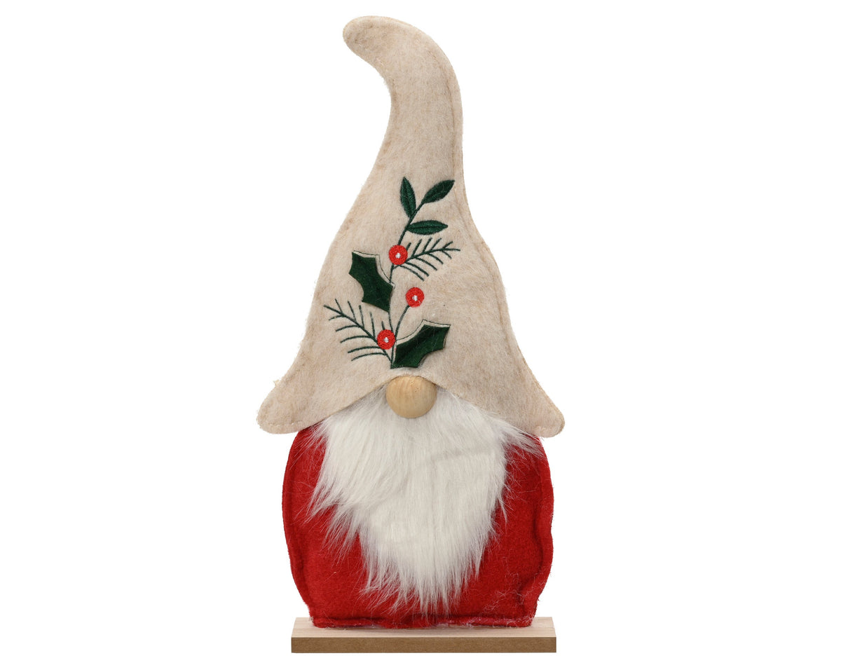 gnoom polyester pinewood nose, on rectange base fsc mix 70% rood/wit l.17.5cm x w.6cm x h.35.5cm