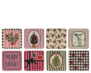 onderzetter mdf enamel xmas designs 8ass assortie l.9.5cm x w.0.6cm x h.9.5cm