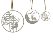 scenery ijzer glitter in ring 3ass zilver l.12,2cm