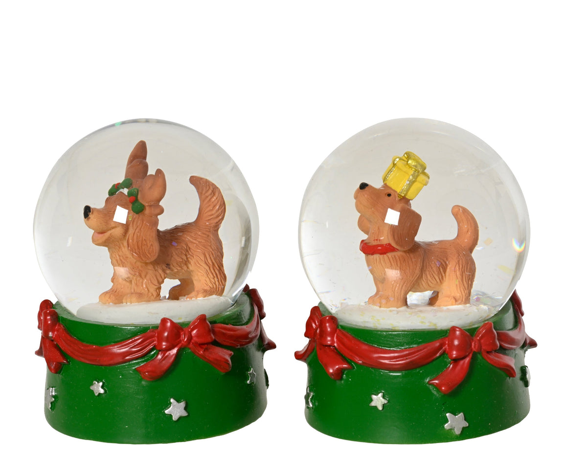 schudbol glas 2ass groen/kleur(en) d.6.5cm x h.8.5cm