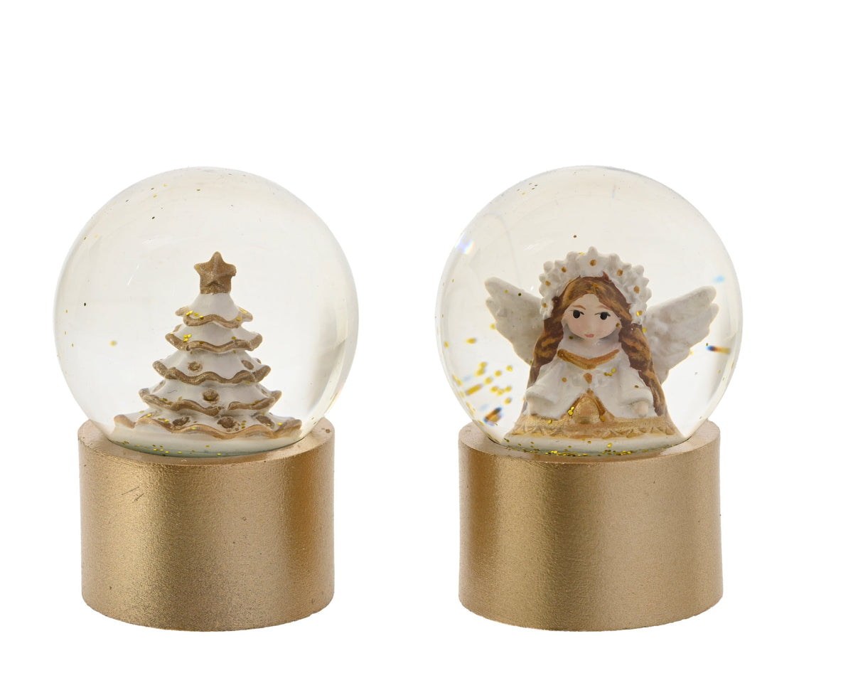 schudbol glas 2ass licht goud/kleur(en) d.4.5cm x h.7.3cm