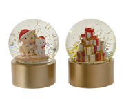 schudbol glas 2ass licht goud/kleur(en) d.6.5cm x h.9.5cm