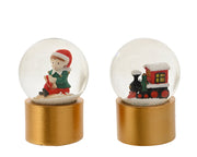 schudbol glas 2ass goud/kleur(en) d.4.5cm x h.7.3cm