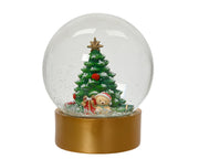 schudbol glas tree goud/kleur(en) d.12cm x h.15.6cm