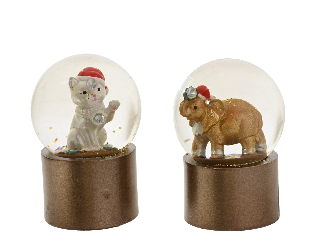 schudbol glas 2ass bruin/kleur(en) d.4.5cm x h.7.3cm