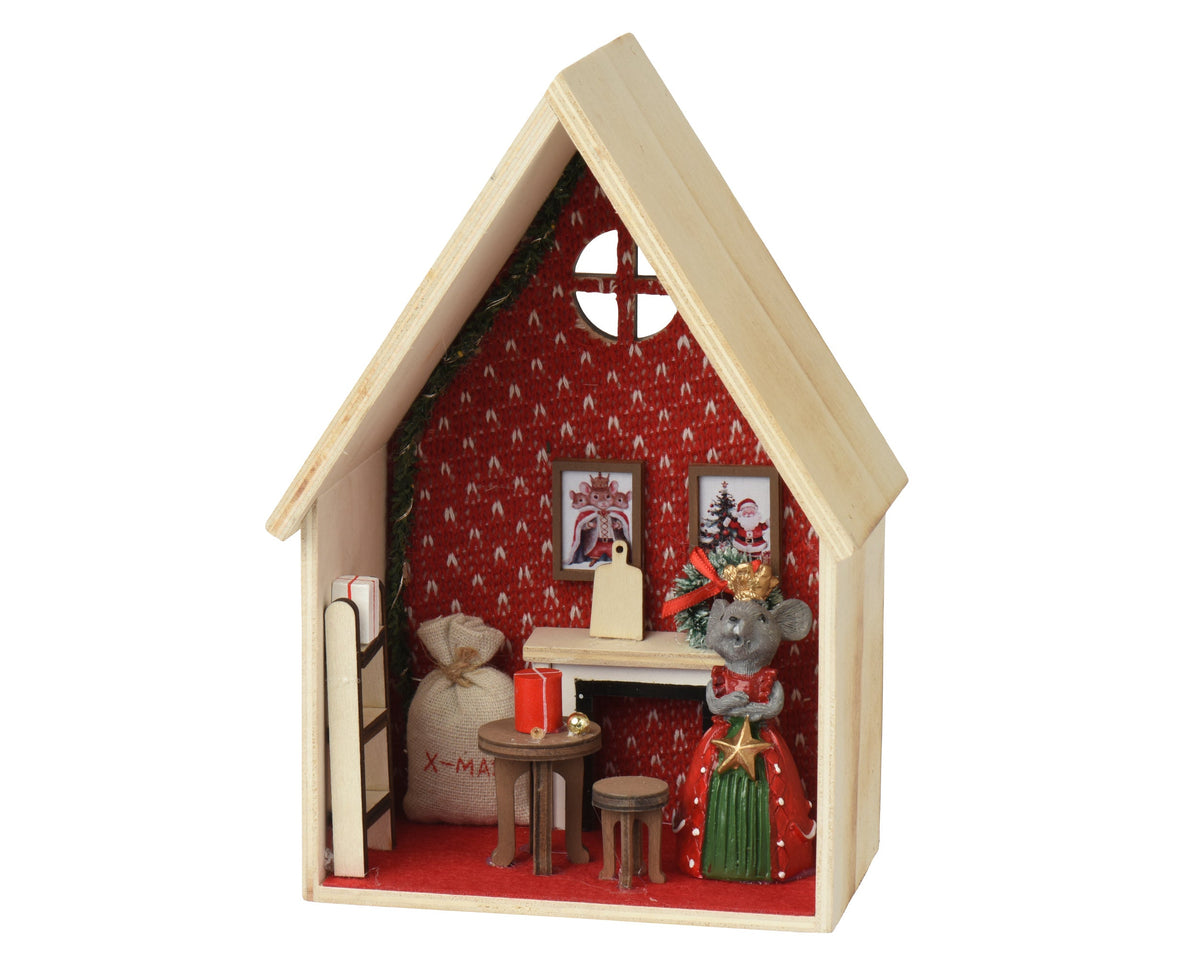 huis triplex mouse house set w chair table wreath pitcure multi l.9cm x w.15cm x h.22cm