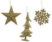 hanger plastic glitter plastic glitter hanger 3ass licht goud l.0.8cm x w.10.5cm x h.10.5cm