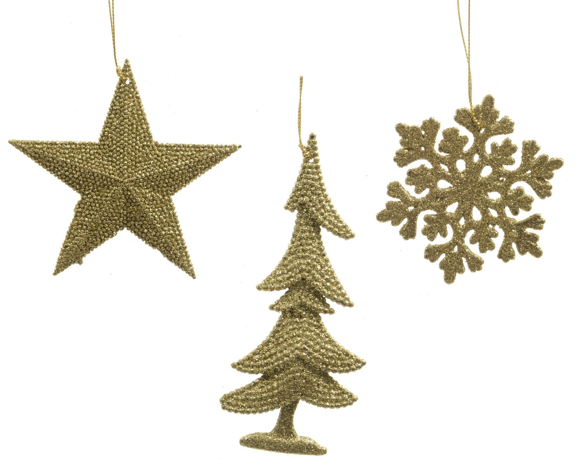 hanger plastic glitter plastic glitter hanger 3ass licht goud l.0.8cm x w.10.5cm x h.10.5cm