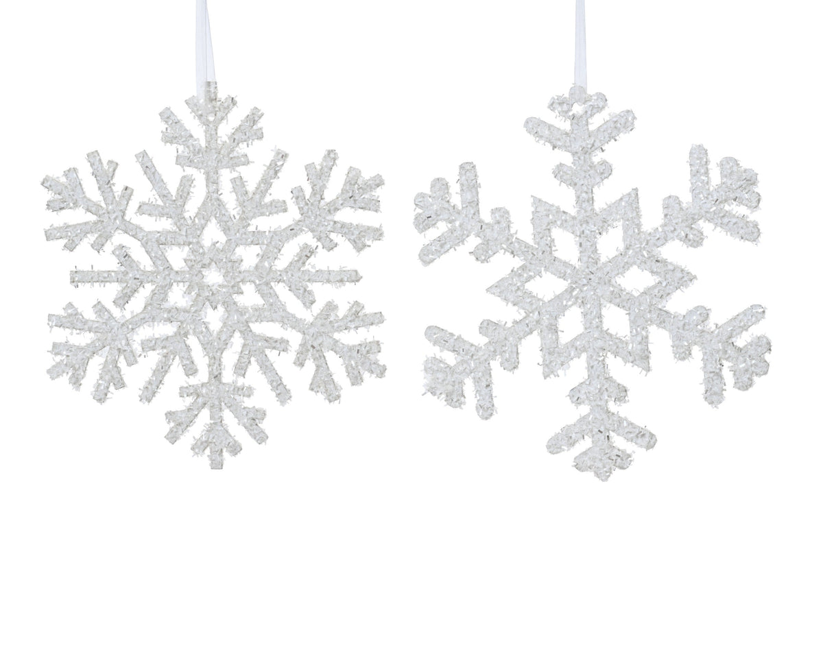 sneeuwvlok triplex tinsel 2ass winterwit l.3cm x w.20cm x h.20cm
