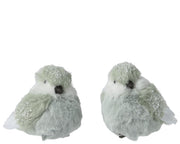 vogel kunstbont glitter op clip 2ass groen l.7cm x w.8cm x h.10cm