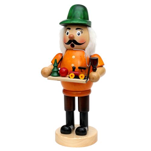 holz räuchermann "spielzeughändler", bunt 14,5 x 12 x 34 cm xxl;