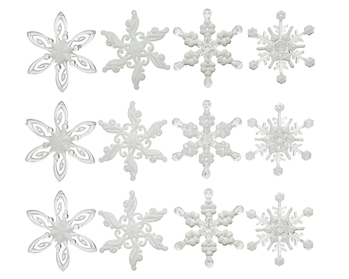 sneeuwvlok plastic glitter 12ass wit d.12cm x h.0.8cm