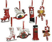 xmas figuur polyresin 8ass rood/kleur(en) l.1cm x w.4.5cm x h.6.5cm