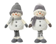 sneeuwpop polyester 2ass grijs/wit l.18cm x w.10cm x h.37cm