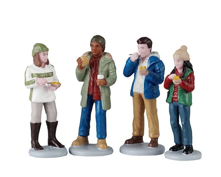 food truck patrons, set of 4