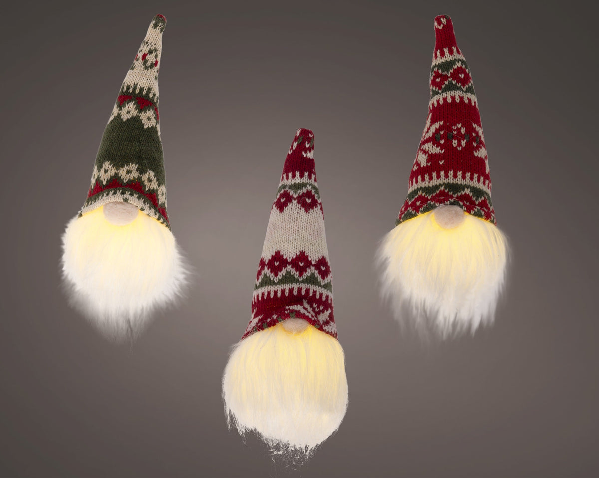 led gnoom polyester steady binnen 3col ass warm wit l.6cm x w.6cm x h.20cm