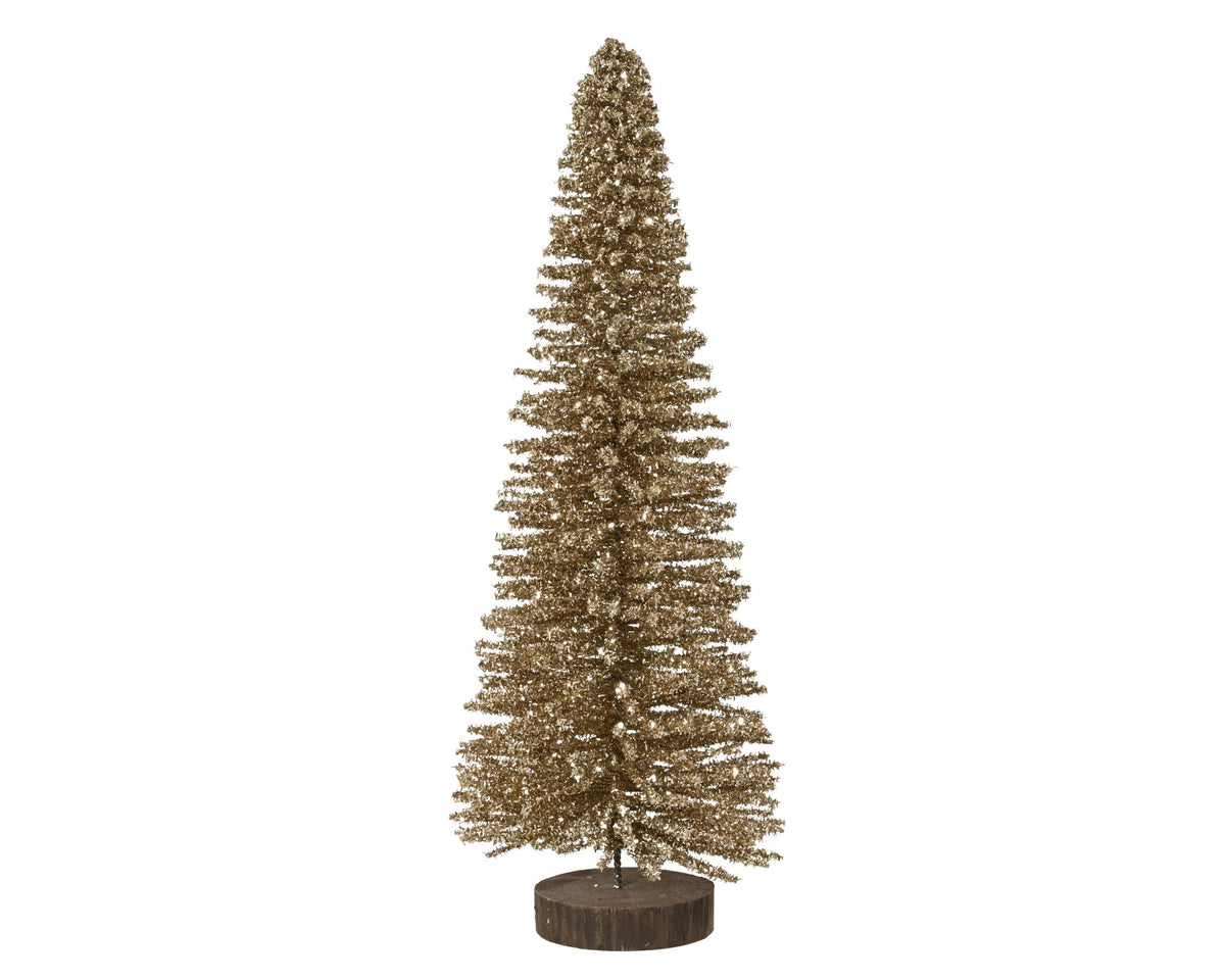 boom bamboe glitters op voet goud d.14cm x h.39cm