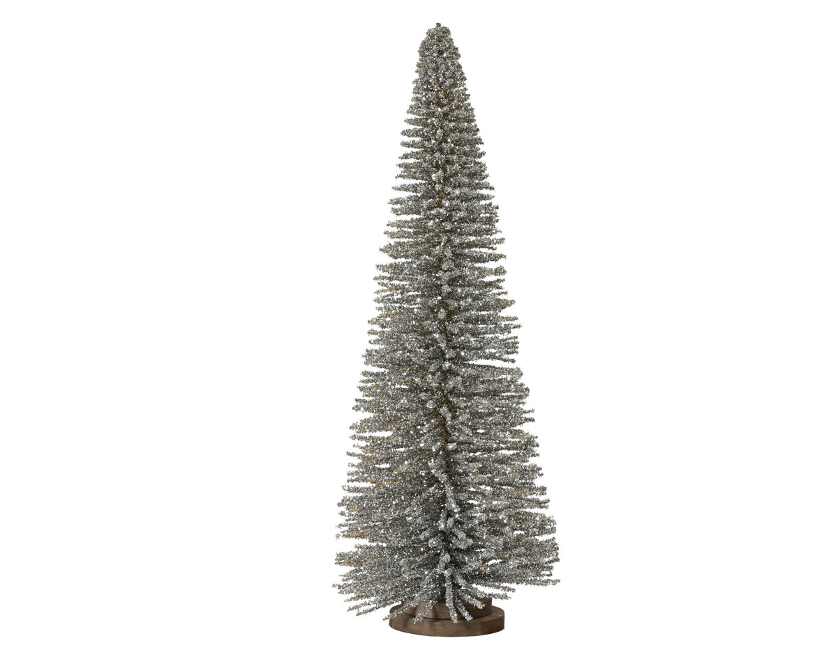 boom bamboe glitters op voet champagne d.14cm x h.39cm