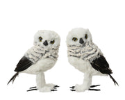 uil kunstbont feathers 2ass grijs l.11cm x w.8cm x h.16cm