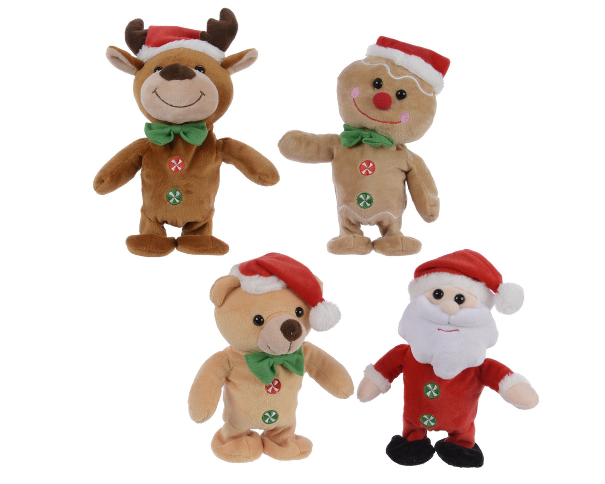 bewegend figuur polyester santa hat 4ass assortie l.10cm x w.10cm x h.20cm