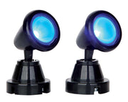 round spot light, blue, set of 2, b/o (4.5v)