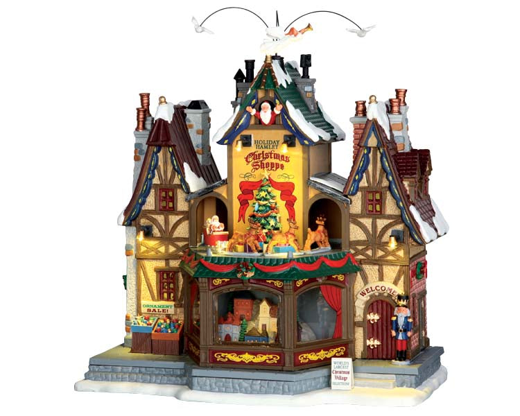 holiday hamlet christmas shoppe, with 4.5v adaptor