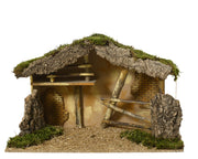 kerststal hout house wood natural fsc mix 70% naturel l.58cm x w.28cm x h.35cm