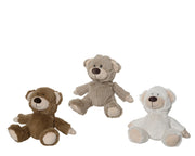 beer pluche 3col ass assortie l.15cm x w.10cm x h.17cm