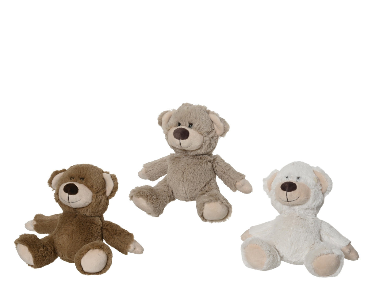 beer pluche 3col ass assortie l.15cm x w.10cm x h.17cm