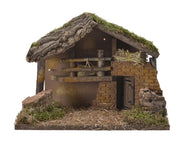 led kerststal hout house steady bo binnen fsc mix 70% naturel/warm wit l.30cm x w.17cm x h.21cm