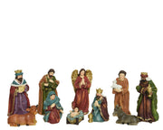kerstgroep polyresin maria - joseph - jesus - 3 kings - shepherd - angel - donkey - cow matt multi l.5.7cm x w.4cm x h.13cm