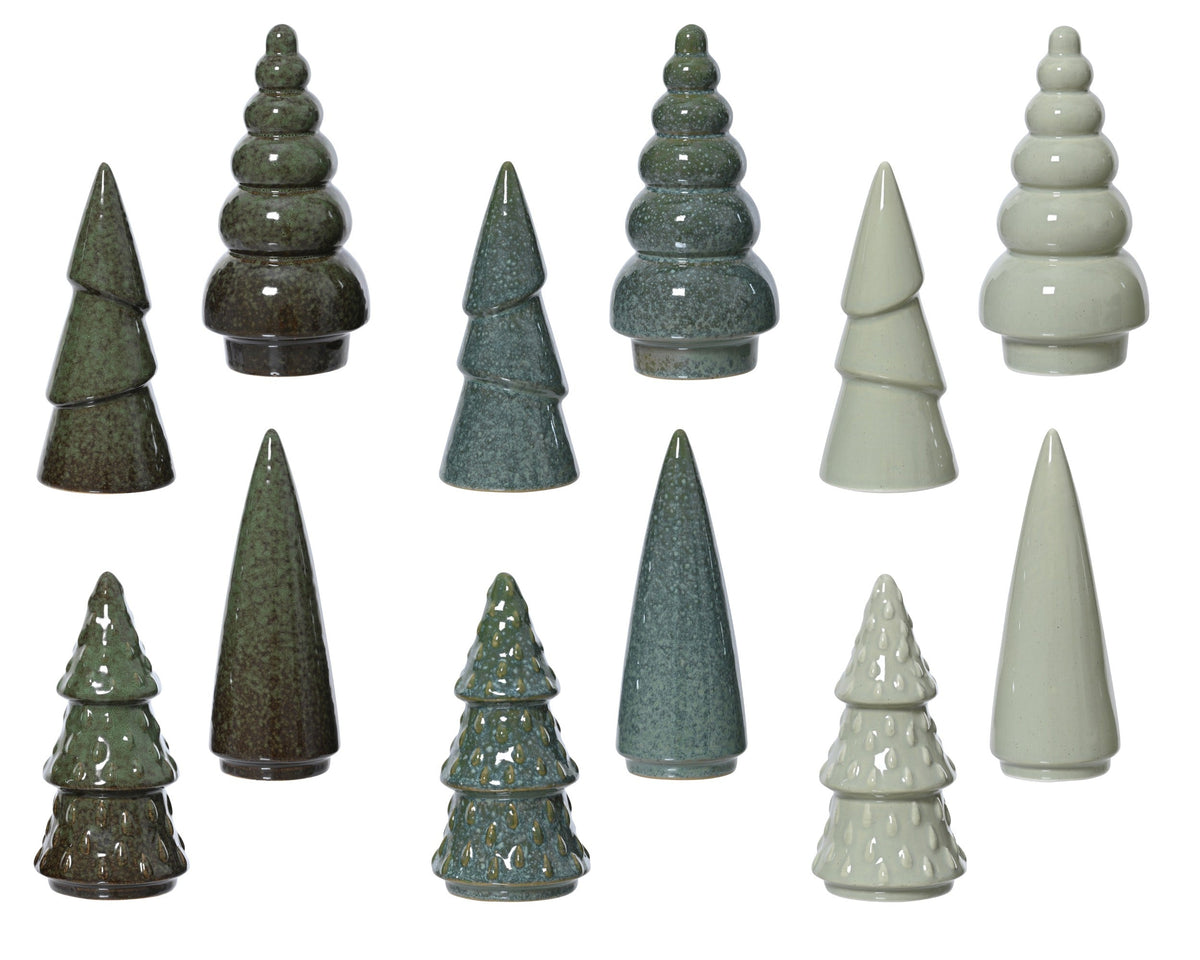 boom porselein tree reaction glazed 12ass assortie d.7.7cm x h.15.6cm