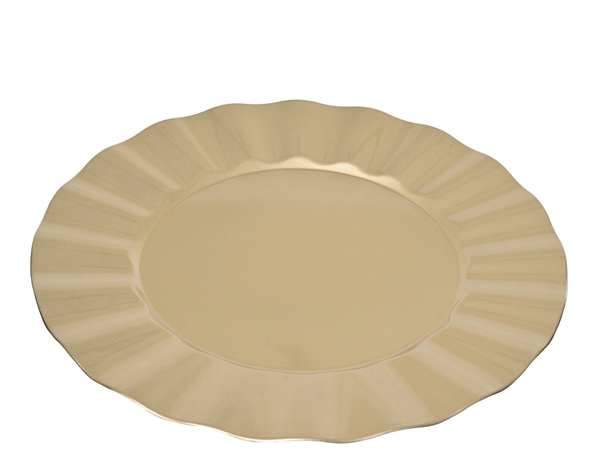 decobord pp round spay lacqure wave rim goud d.33cm x h.1.5cm