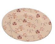 decobord pp round decal tree, house and candy cane pattern smokey parel d.33cm x h.1.5cm