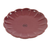 ontbijtbord aardewerk round with wave edge glaze paars d.22cm x h.2.2cm