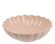 schaal aardewerk round with wave edge glaze roze d.21.2cm x h.6.2cm