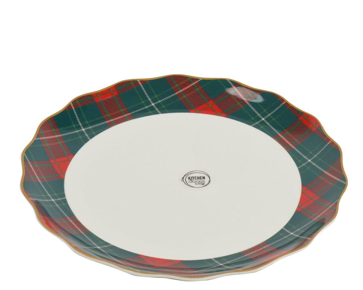 dinerbord porselein round with wave edge decal wit/kleur(en) d.26.3cm x h.2.4cm