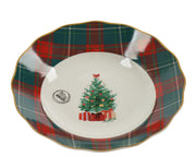 schaal porselein round with wave edge decal wit/kleur(en) d.22.5cm x h.4cm