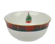 schaal porselein round with wave edge decal wit/kleur(en) d.14cm x h.6.4cm