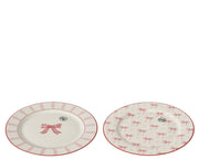 dinerbord porselein decal 2ass wit/kleur(en) d.26.7cm x h.1.6cm