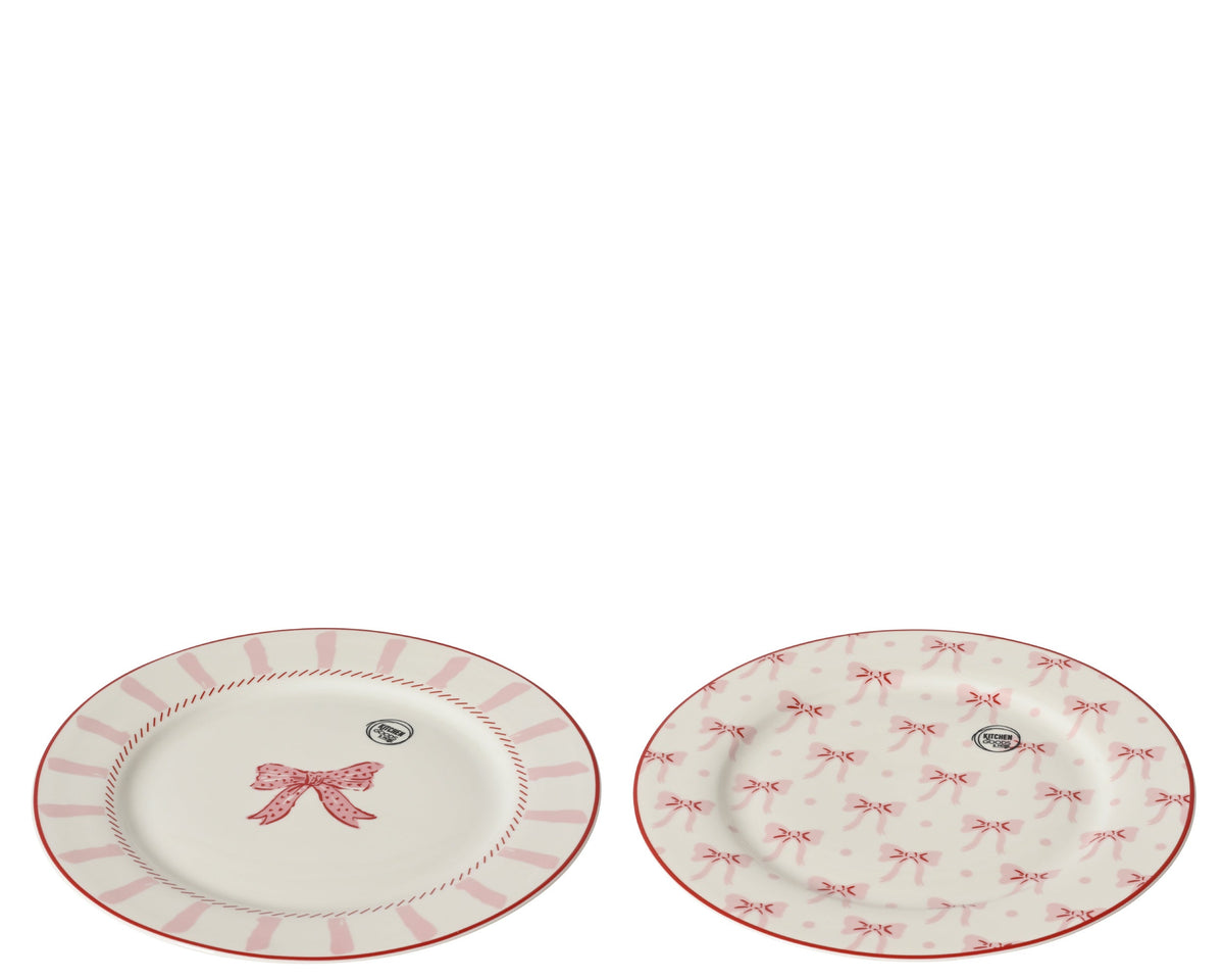 dinerbord porselein decal 2ass wit/kleur(en) d.26.7cm x h.1.6cm